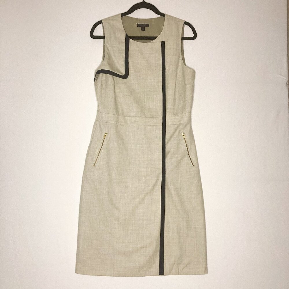 J Crew Wrap Dress Super 120s Merino Wool Sheath Womens Size 10 Workwear Corpcore
